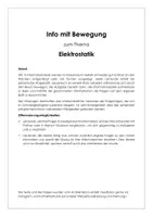 Vorschau - Stundenentwürfe - Informationen und Bewegung - Elektrostatik - Deckblatt