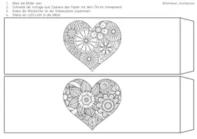 Vorschau - Mal- und Bastelvorlagen - Muttertag Vatertag Valentinstag Herzen Windlichter - Seite 2