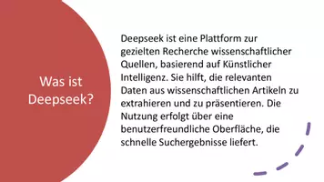 Vorschau - Präsentationen/Tafelbilder - Was ist Deepseek? - Vergleich mit ChatGPT | Präsentation - Seite 1