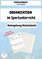 Vorschau - Anderer Materialtyp - Notenplanung/Notentabelle Sportunterricht Grundschule - Deckblatt