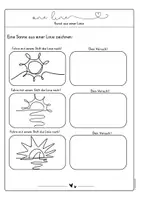 Vorschau - Mal- und Bastelvorlagen - One Line Art - Sonne Wolke Herz / Lineart Übungen - Seite 3