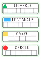 Aperçu - Apprentissages en autonomie - Mots à reconstituer : les formes (carré, cercle, rectangle, triangle) - Page 1