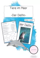 Vorschau - Stationenlernen - Lerntheke: Der Delfin (Meerestiere) #summer - Deckblatt