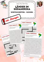 Vorschau - Arbeitsblätter - Länder in Südamerika - Suchsel - Wortsuchrätsel DAF DAZ DFU - Deckblatt