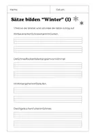 Vorschau - Arbeitsblätter - Sätze bilden Übungen: "Winter" - Seite 1