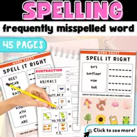 Vista previa - Hojas de trabajo - Spelling - Hojas de trabajo de ortografía en inglés - Portada