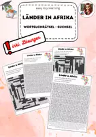 Vorschau - Arbeitsblätter - Materialpaket: die Kontinente und ihre Länder DAF DAZ DFU 7 Suchsel - Seite 1