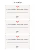 Vorschau - Arbeitsblätter - Goldene Regel: Ziel der Woche Karten - Seite 1