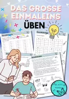 Vorschau - Arbeitsblätter - Das große Einmaleins üben (gemischte Aufgaben) Arbeitsblätter - Deckblatt