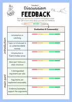 Vorschau - Arbeitsblätter - Peer Feedback Sheet for Written Discussions - Seite 1