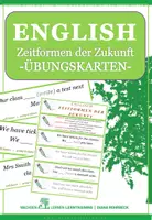 Vorschau - Aufgabenkarten - Englisch: Zukunft will-future, going-to-future, simple present, present progressive - Übungskarten - Deckblatt