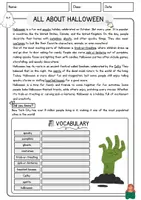 Vorschau - Arbeitsblätter - All about Halloween Englisch Reading Comprehension 7 Klasse Englisch Textverständnis - Seite 1