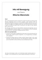 Vorschau - Stundenentwürfe - Informationen und Bewegung - Ethische Dilemmata - Deckblatt