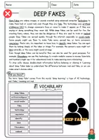 Vorschau - Arbeitsblätter - Deep Fakes Englisch Reading Comprehension 7 Klasse Englisch Textverständnis - Seite 1