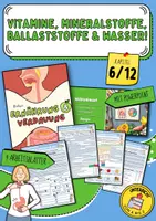 Vorschau - Arbeitsblätter - Vitamine, Mineralstoffe, Ballaststoffe & Wasser! (Aufgaben und Funktionen im Körper ) - Deckblatt