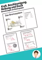 Vorschau - Arbeitsblätter - Arbeitsblatt zum Bremssystem - Kraft, Beschleunigung, Reibung und Druck - Deckblatt