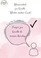 Vorschau - Merkblätter - Novelle "Kleider machen Leute" - Klassenarbeit - Deckblatt