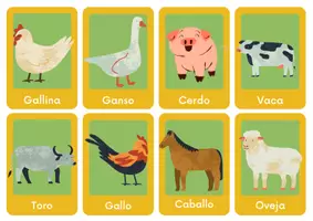 Vista previa - Tarjetas / Manipulativos - Flashcards: Los animales de la granja - página 1