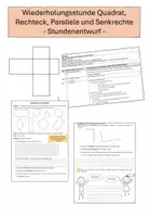 Vorschau - Stundenentwürfe - Wiederholungsstunde - Rechteck und Quadrat - Deckblatt