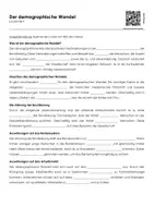 Vorschau - Arbeitsblätter - Der demographische Wandel (Lückentext, Übungen, Erklärvideo) - Deckblatt