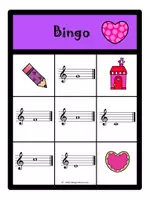 Vista previa - Juegos / Gamificación - Bingo de San Valentin - Notas en clave de sol - página 2