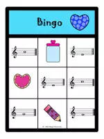 Vista previa - Juegos / Gamificación - Bingo de San Valentin - Notas en clave de sol - página 3