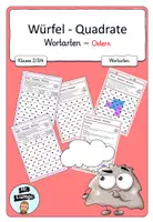 Vorschau - Arbeitsblätter - Würfel Quadrate Wortarten - Ostern - Deckblatt