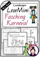 Vorschau - Arbeitsblätter - Leseübungen FASCHING | KARNEVAL | LeseMini| Freebie - Deckblatt