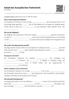 Vorschau - Arbeitsblätter - Arbeit des Europäischen Parlaments (Lückentext, Übungen, Erklärvideo) - Deckblatt