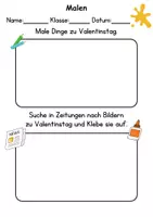 Vorschau - Arbeitsblätter - Valentinstag Anmalen Wortschatz - Deutsch/DaZ/DaF/Kunst - Klasse 1 und 2 - Seite 3