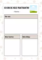 Vorschau - Arbeitsblätter - Steckbrief Praktikanten - Deckblatt