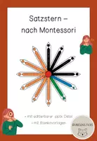 Vorschau - Mal- und Bastelvorlagen - Satzstern nach Montessori als Fächer (inkl. pptx Datei) - Deckblatt