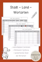 Vorschau - Arbeitsblätter - Stadt Land Wortarten / Wortarten-Spiel - Deckblatt