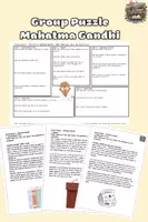 Vorschau - Arbeitsblätter - Mahatma Gandhi Group Puzzle - Deckblatt