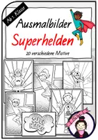 Vorschau - Arbeitsblätter - Ausmalbilder | Malvorlagen | Superhelden - Deckblatt