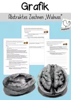 Vorschau - Arbeitsblätter - Kunst Grafik Abstraktion - abstraktes Zeichnen EF - Deckblatt
