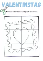 Vorschau - Arbeitsblätter - Ausschneiden und kleben Valentinstag - Wortschatz basteln Feinmotorik (Grundschule) - Seite 3