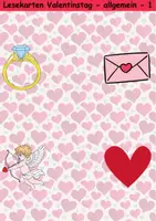 Vorschau - Arbeitsblätter - Lesekarten/Bildkarten Valentinstag einfach - DaZ/DaF, Deutsch (Grundschule) - Seite 1