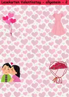 Vorschau - Arbeitsblätter - Lesekarten/Bildkarten Valentinstag einfach - DaZ/DaF, Deutsch (Grundschule) - Seite 2