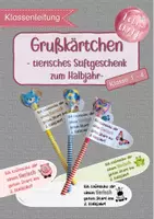 Vorschau - Anderer Materialtyp - Klassenleitung - Grußkärtchen zum Halbjahr - Stiftgeschenk oder Fähnchen - Deckblatt