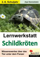 Vorschau - Arbeitsblätter - Lernwerkstatt Schildkröten | Reptilien, Schildkrötenarten, Panzer, Meeresschildkröte, Landschildkröte | Sachunterricht Biologie Grundschule Klasse 2-6 Lösungen - Deckblatt