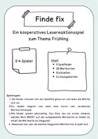 Vorschau - Spiele - Lesespiel "Finde fix - Frühling" Blitzlesen - Seite 1