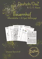 Vorschau - Unterrichtsreihen - Einzahl Mehrzahl Arbeitsblätter Bauernhof - Deckblatt