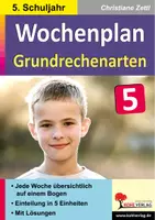 Vorschau - Arbeitsblätter - Wochenplan Grundrechenarten Klasse 5 | Addition, Subtraktion, Multiplikation, Division, tägliches Üben | Mathematik Sekundarstufe I Klasse 5 Lösungen - Deckblatt