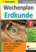 Vorschau - Arbeitsblätter - Wochenplan Erdkunde Klasse 7 | Afrika, Klimazonen, Gradnetz, Zeitzonen, Jahreszeiten, Schalenaufbau Erde, Flüsse, Seen | Erdkunde Sekundarstufe 38 Wochenpläne Kopiervorlagen Lösungen - Deckblatt