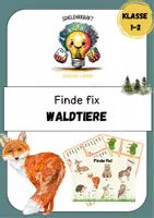 Vorschau - Spiele - Lesespiel "Finde fix - Waldtiere" Blitzlesen - Deckblatt