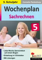 Vorschau - Arbeitsblätter - Wochenplan Sachrechnen Klasse 5 | Textaufgaben, Maßeinheiten, Geld, Zeit, Längen, Gewichte, Flächen | Mathematik Sekundarstufe I Klasse 5 Lösungen - Deckblatt