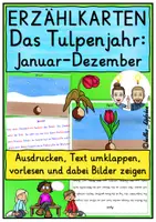 Vorschau - Fördermaterial/Inklusion - Tulpenjahr Klasse 1-4 ERZÄHLKARTEN Frühblüher - Deckblatt