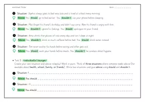 Vorschau - Arbeitsblätter - should and shouldn't worksheet (mit Lösung) - Seite 3