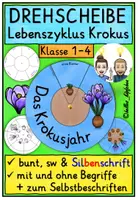 Vorschau - Mal- und Bastelvorlagen - Lebenszyklus Krokus Klasse 1-4 DREHSCHEIBE basteln - Deckblatt